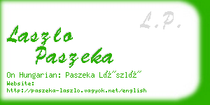 laszlo paszeka business card